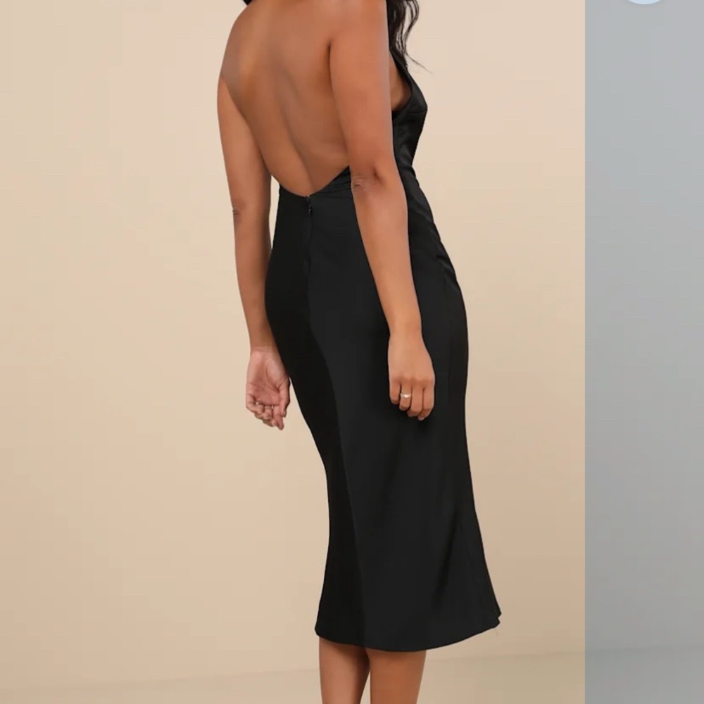 Lulu's Beyond Classy White Satin Halter Midi Dress XS